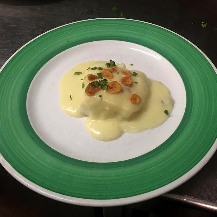 Lomo de bacalao al pil pil - Restaurante La Bodega (Cádiz)